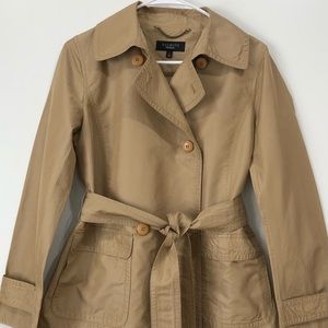 Talbots Tan Trench Jacket, Size 4